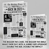 Born In 2022 Grey Newspaper Birthday Facts Any Year Any Age Personalised Card