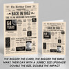 Born In 1962 Newspaper Birthday Facts Any Year Any Age Personalised Card