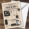 Born In 1985 Newspaper Birthday Facts Any Year Any Age Personalised Card