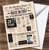 Born In 1997 Newspaper Birthday Facts Any Year Any Age Personalised Card