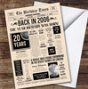 Born In 2006 Newspaper Birthday Facts Any Year Any Age Personalised Card