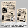 Born In 2016 Newspaper Birthday Facts Any Year Any Age Personalised Card