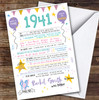 Born In 1941 Colour Birthday Facts Any Year Any Age Personalised Birthday Card