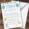 Born In 1984 Colour Birthday Facts Any Year Any Age Personalised Birthday Card