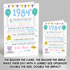 Born In 1984 Colour Birthday Facts Any Year Any Age Personalised Birthday Card