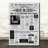 Born In 2020 Grey Newspaper Birthday Facts Any Year Any Age Personalised Print