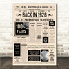 Born In 1926 Newspaper Birthday Facts Any Year Any Age Personalised Print