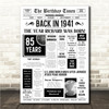 Born In 1941 White Newspaper Birthday Facts Any Year Any Age Personalised Print