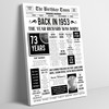 Born In 1953 White Newspaper Birthday Facts Any Year Any Age Personalised Print
