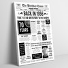 Born In 1956 White Newspaper Birthday Facts Any Year Any Age Personalised Print