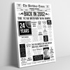 Born In 2002 White Newspaper Birthday Facts Any Year Any Age Personalised Print