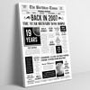 Born In 2007 White Newspaper Birthday Facts Any Year Any Age Personalised Print