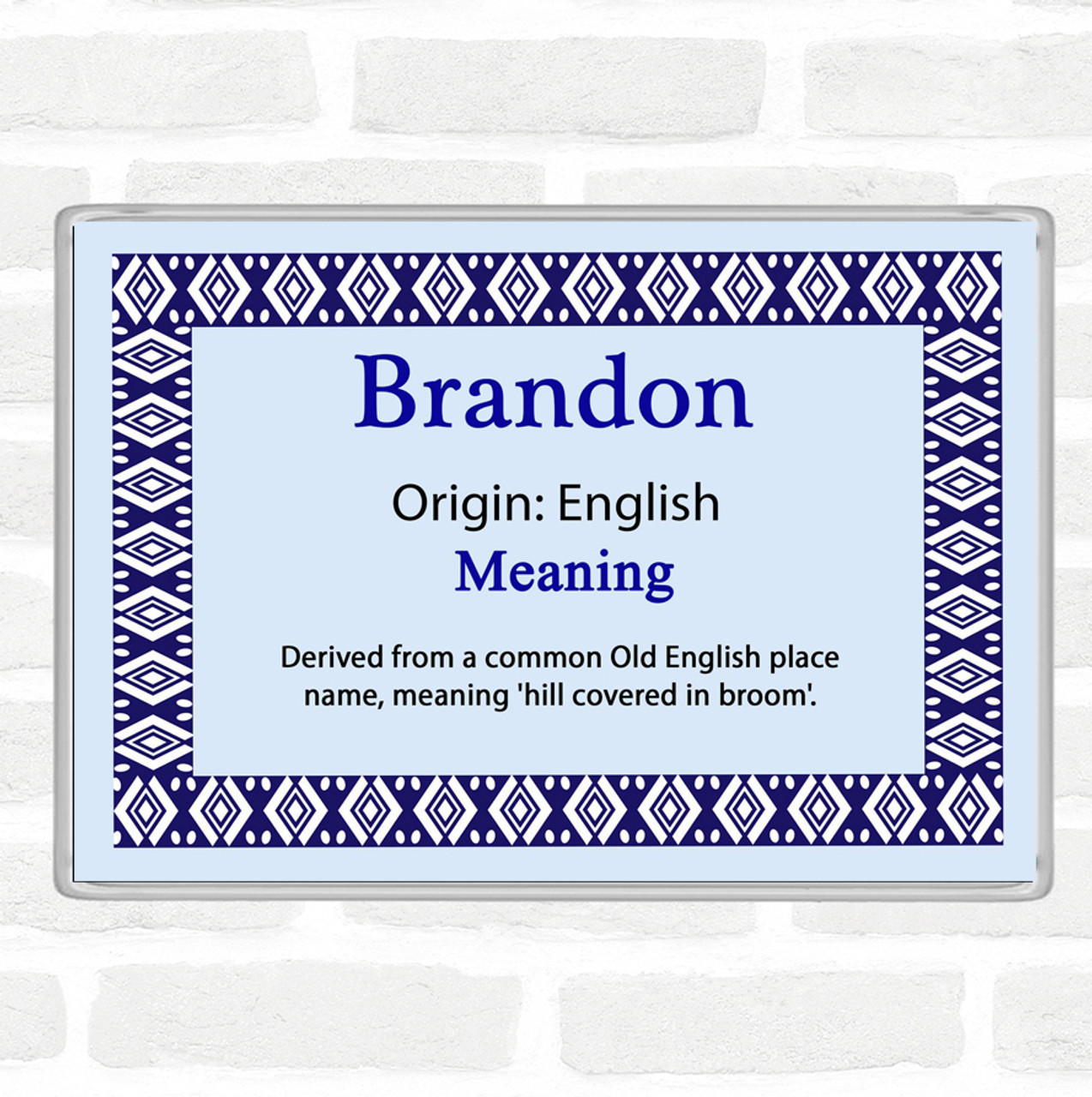 Brandon Name Meaning Magnet Blue