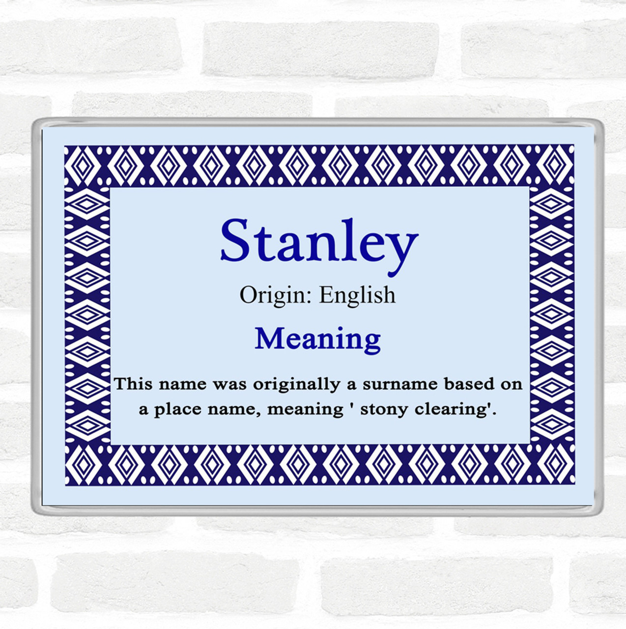 Stanley Name Meaning Magnet Blue