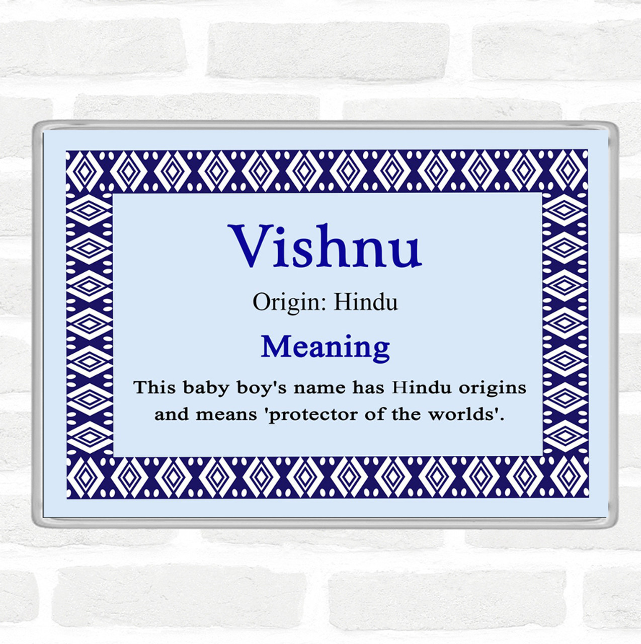Vishnu Name Meaning Magnet Blue - Party Animal Print