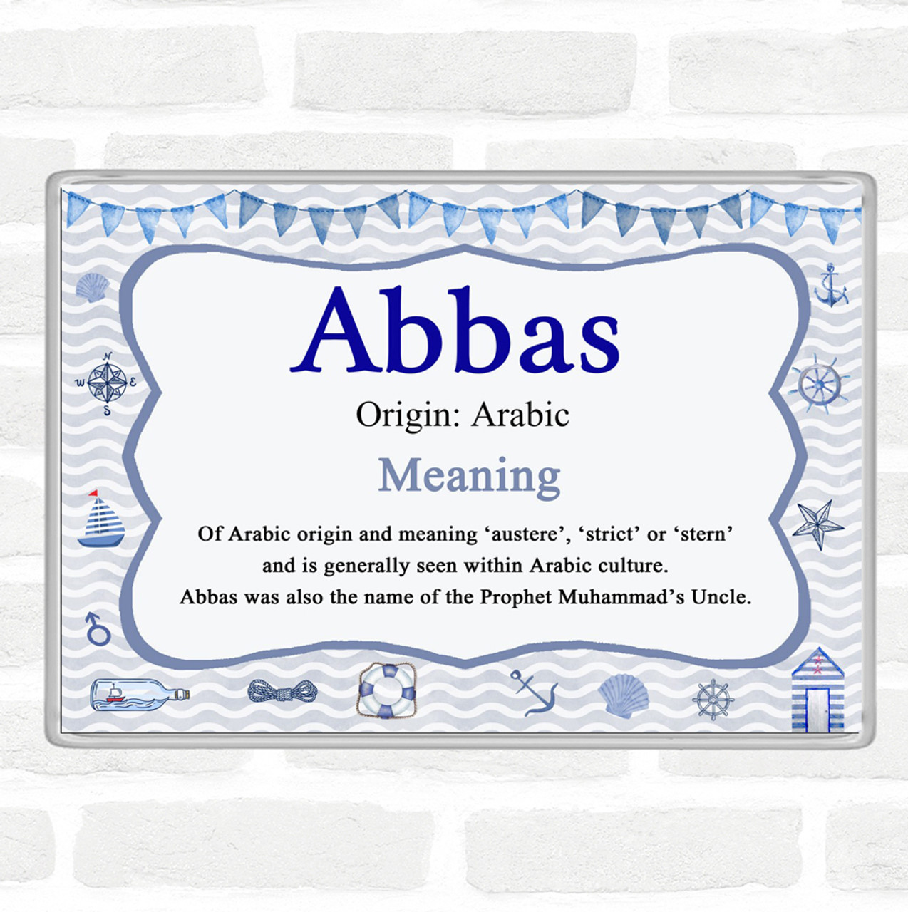 Abbas Name Meaning Magnet Nautical - Party Animal Print