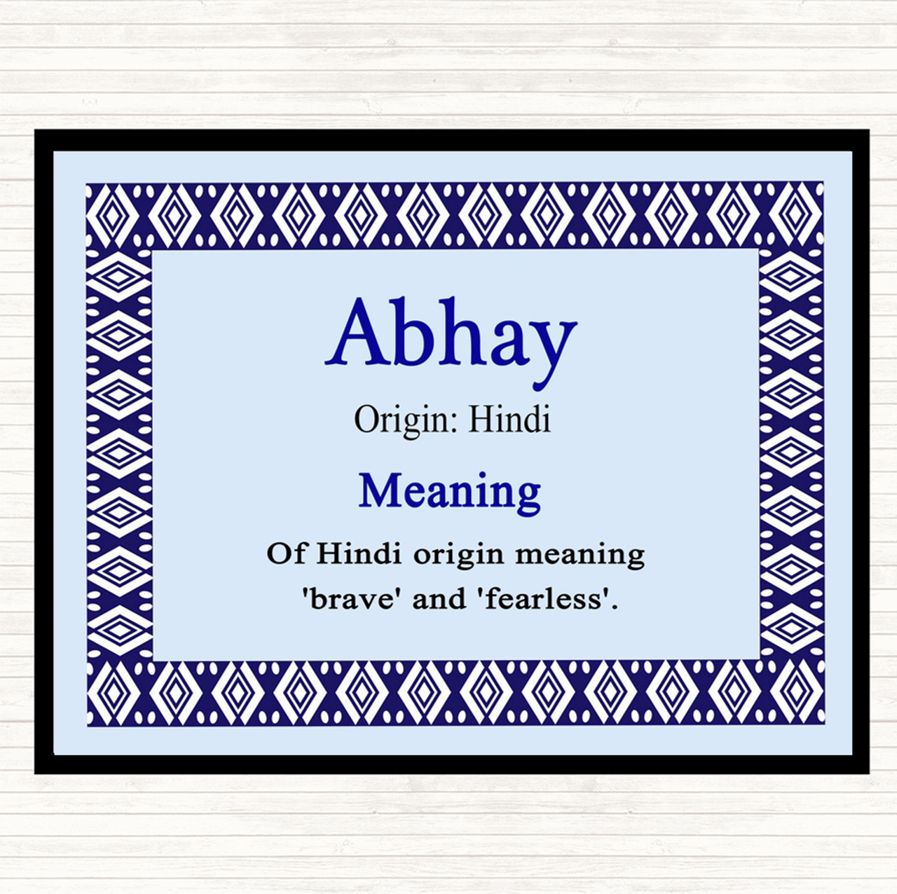 Abhay Name Meaning Mouse Mat Blue - Party Animal Print