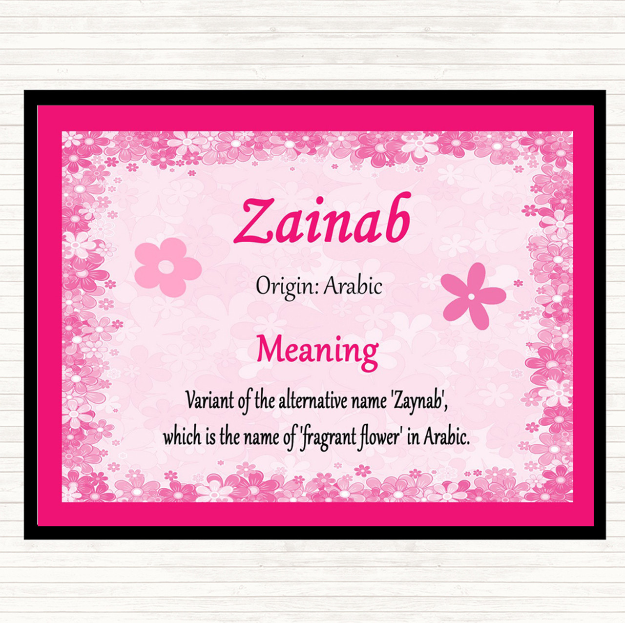 Zainab Name Meaning Mouse Mat Pink - Party Animal Print