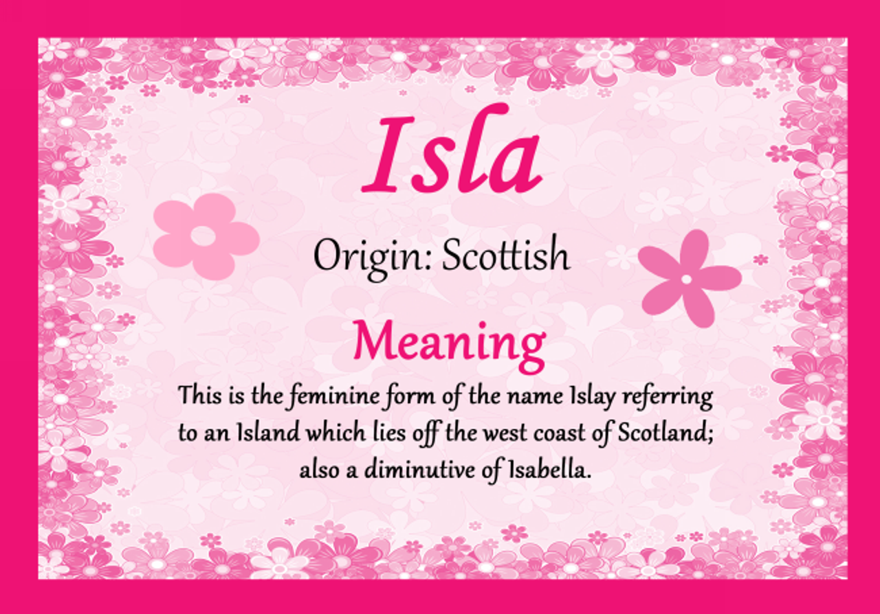 Isla Personalised Name Meaning Certificate Party Animal Print