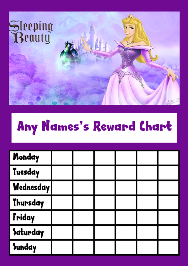 disney princess reward chart printable