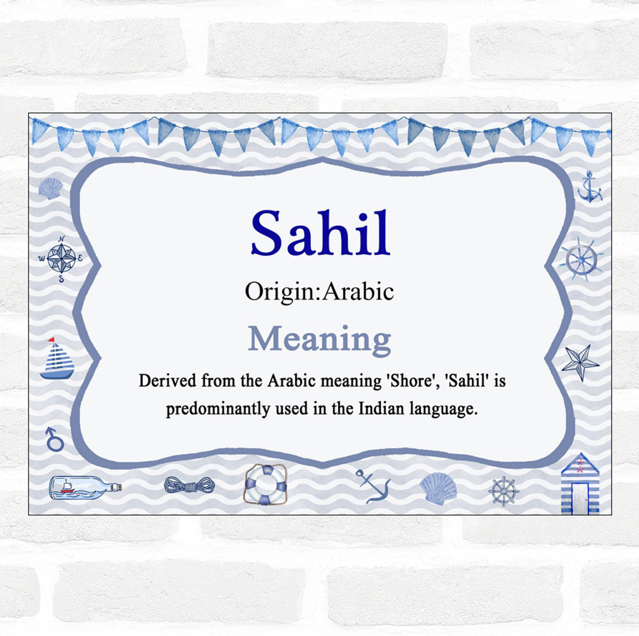 Sahil Name Meaning Nautical Certificate - Party Animal Print