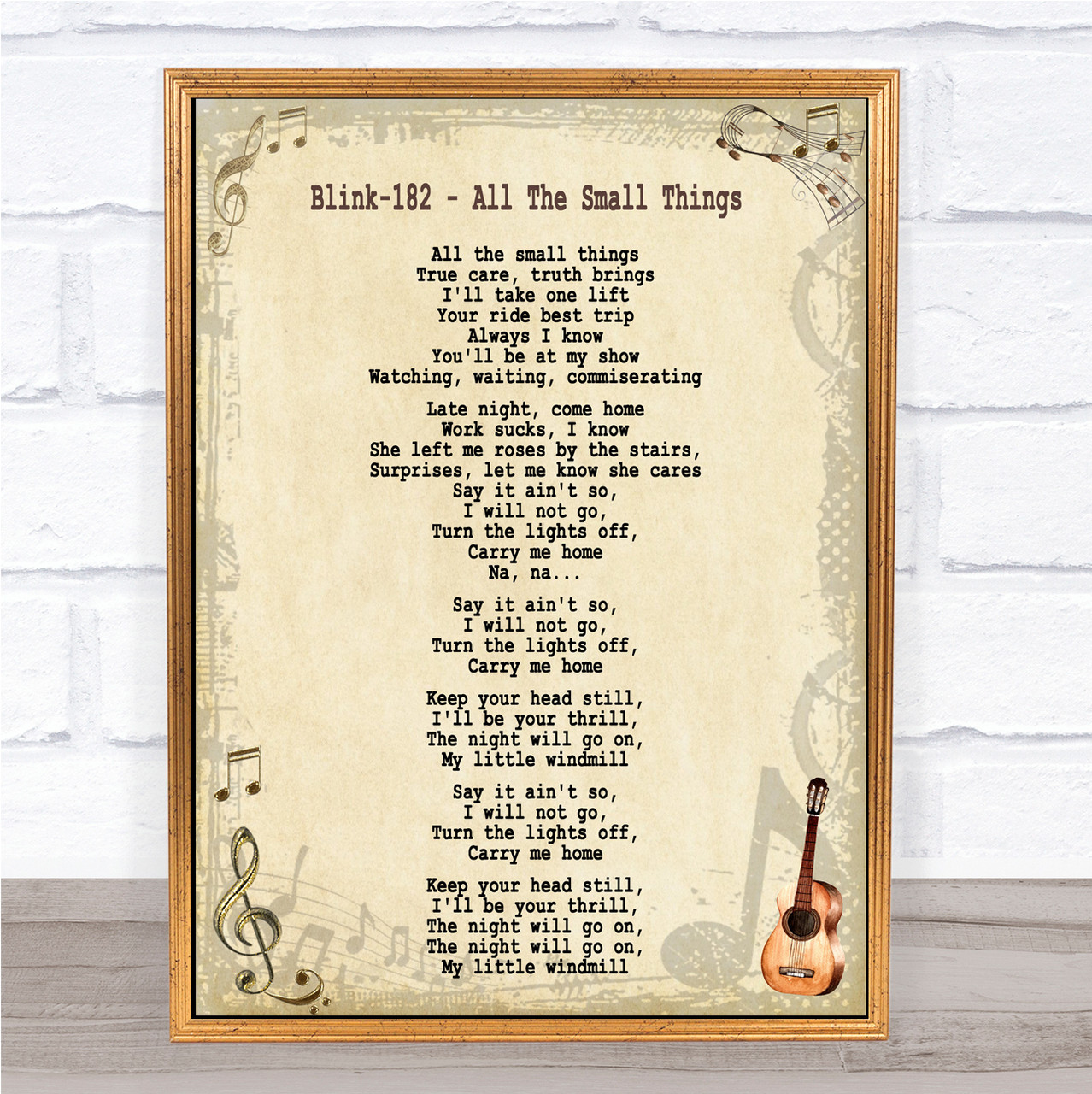 Blink-182 All The Small Things Song Lyric Quote Print - Party