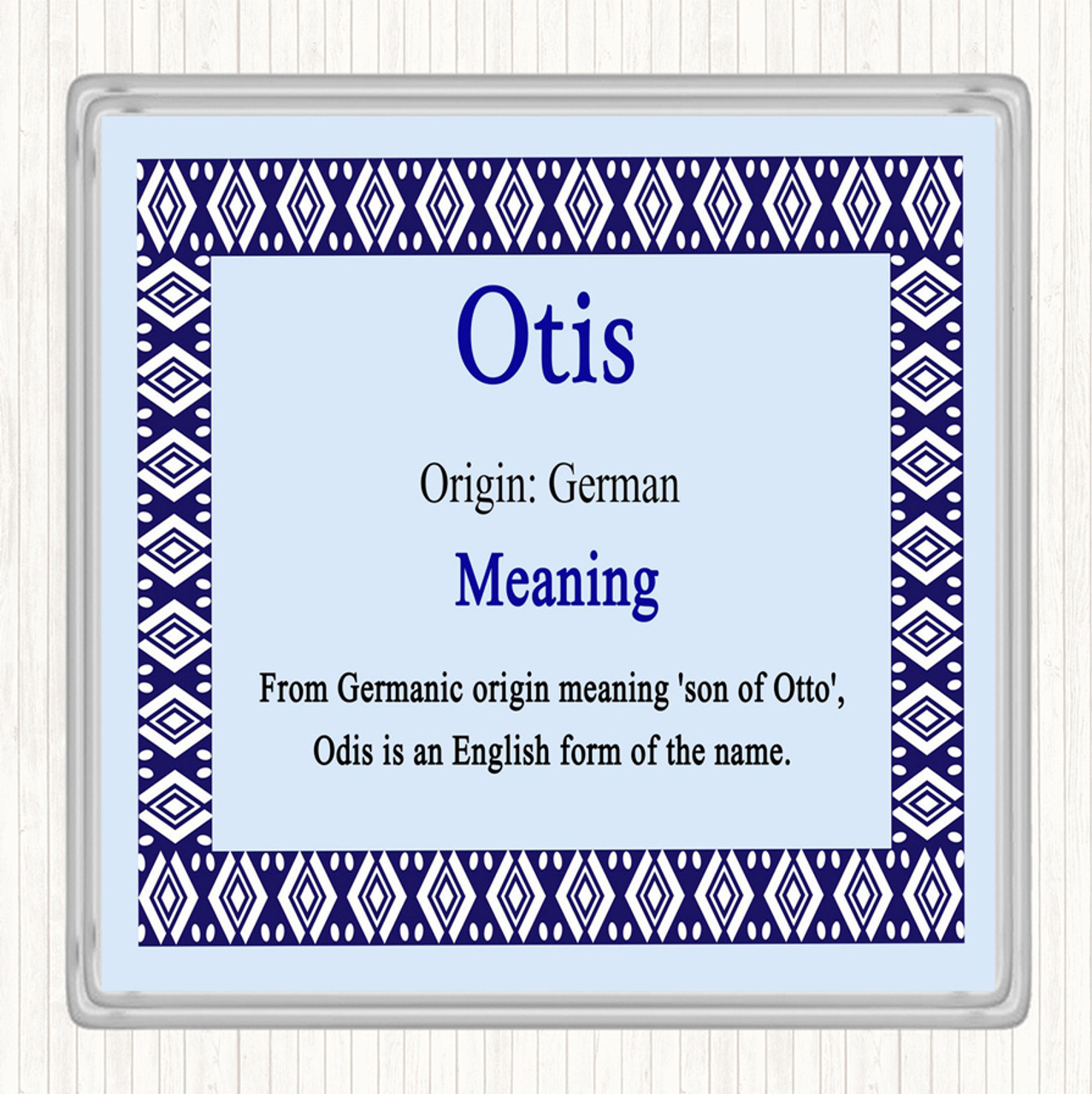 Otis Name Meaning Coaster Blue Party Animal Print