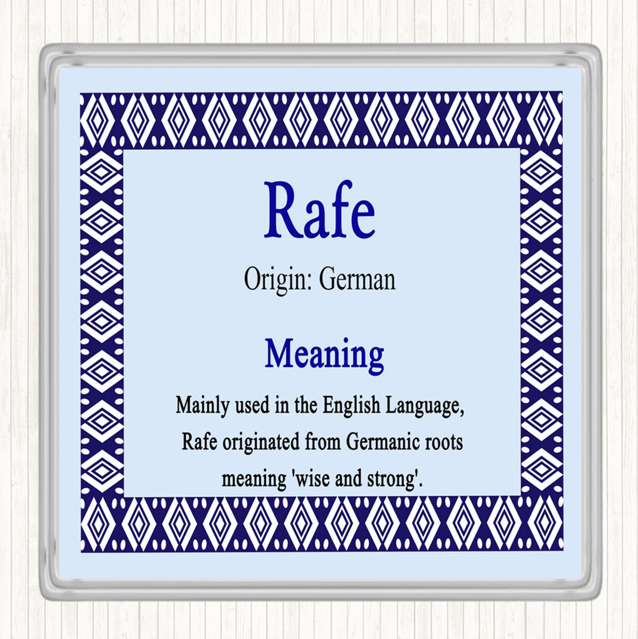 Rafe Name Meaning Coaster Blue Party Animal Print