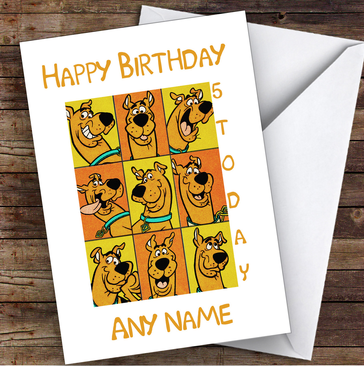 Scooby Doo Retro Children's Kids Personalised Birthday Card - Party ...