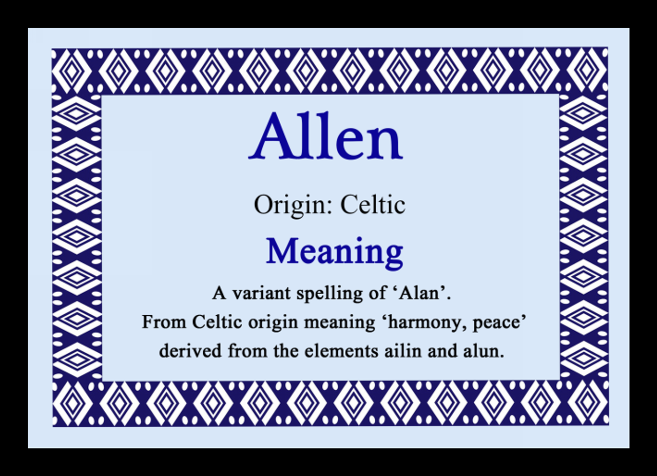 Allen Name Meaning Placemat - Party Animal Print