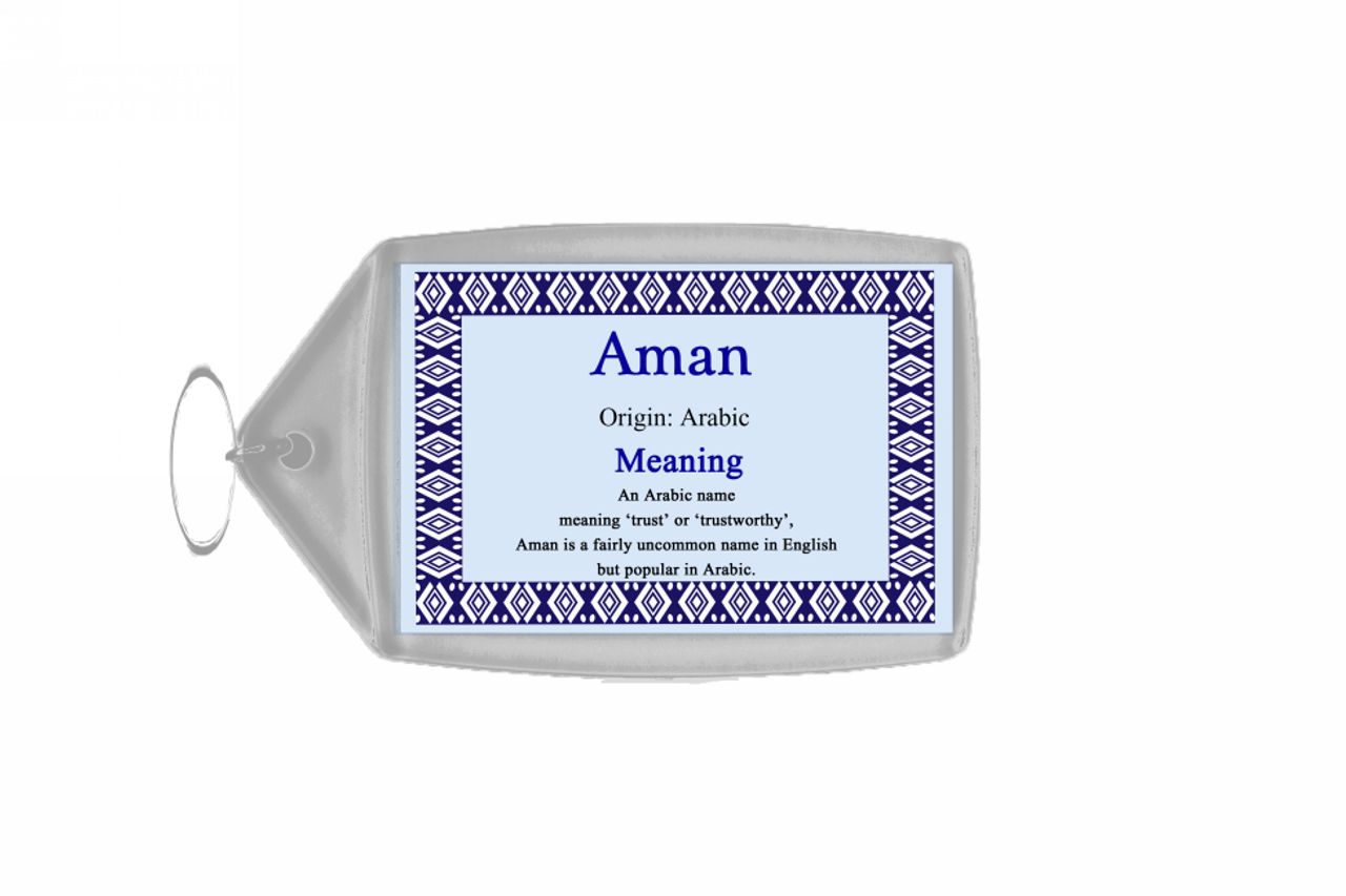 Aman Personalised Name Meaning Keyring 95091 p 03521 40265.1540103986