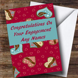 Love Hearts Romantic Customised Engagement Card