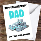 Funny Fortnite V-Bucks Customised Father's Day Card