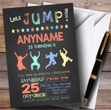 Chalk Pastel Boys Trampoline Children's Birthday Party Invitations