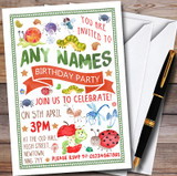 Bugs Critters & Insects Customised Children's Party Invitations