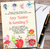 Watercolour Bugs & Insect Customised Children's Party Invitations