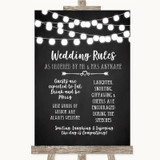 Chalk Style Black & White Lights Rules Of The Wedding Customised Wedding Sign