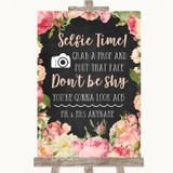 Chalkboard Style Pink Roses Selfie Photo Prop Customised Wedding Sign