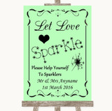 Green Let Love Sparkle Sparkler Send Off Customised Wedding Sign