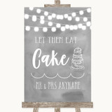 Grey Watercolour Lights Let Them Eat Cake Customised Wedding Sign