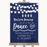 Navy Blue Watercolour Lights Toiletries Comfort Basket Customised Wedding Sign