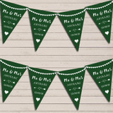 Heart Mr & Mrs Forest Green Wedding Anniversary Bunting Party Banner