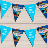 Blue Las Vegas Wedding Anniversary Bunting Garland Party Banner