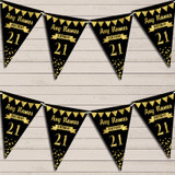 Any Age Birthday 18Th 21st 30th 40th 50th 60th Black & Gold Birthday Bunting