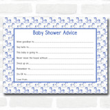 Boys Blue Rocking Horse Baby Shower Games Advice To Parents Cards