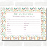 Neutral Hot Air Balloons Baby Shower Games Word Scramble Cards