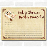 Vintage Baby Shower Games Predictions Cards