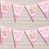 Pink Roses Watercolour Princess Children's Birthday Bunting Garland Party Banner