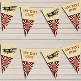 Red Vintage Plane Aeroplane Children's Birthday Bunting Garland Party Banner