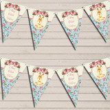 Bunny Baby Rabbit Shabby Chic Floral Pink Girls Children's Birthday Bunting